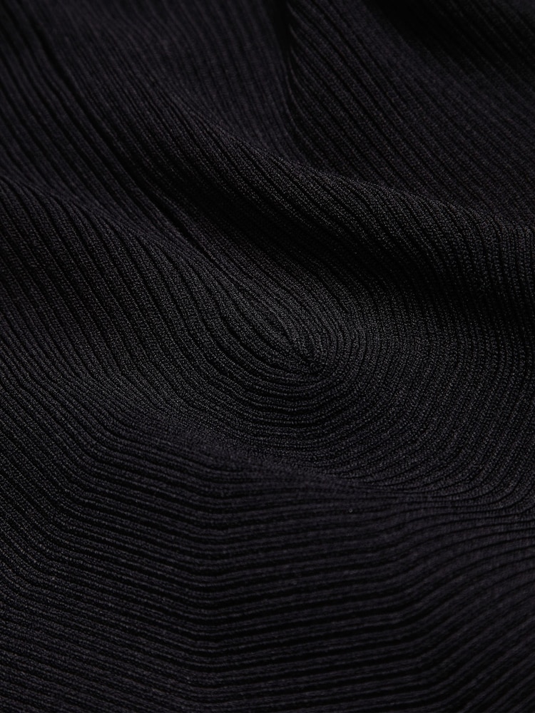 Ted Baker Black Erhan Sculptured Ribbed Knit Cardigan - Image 8 of 8
