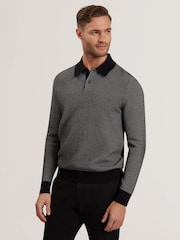 Ted Baker Ardo Small Stitch Knitted 100% Cotton Polo Shirt - صورة 1 من 6