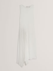 Белый - Ted Baker Azzina Knit Slash Neck Dress With Pleat Panel - Image 6 of 7
