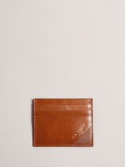 Ted Baker Brown Raffle Embossed Corner Leather Card Holder - Image 1 of 3