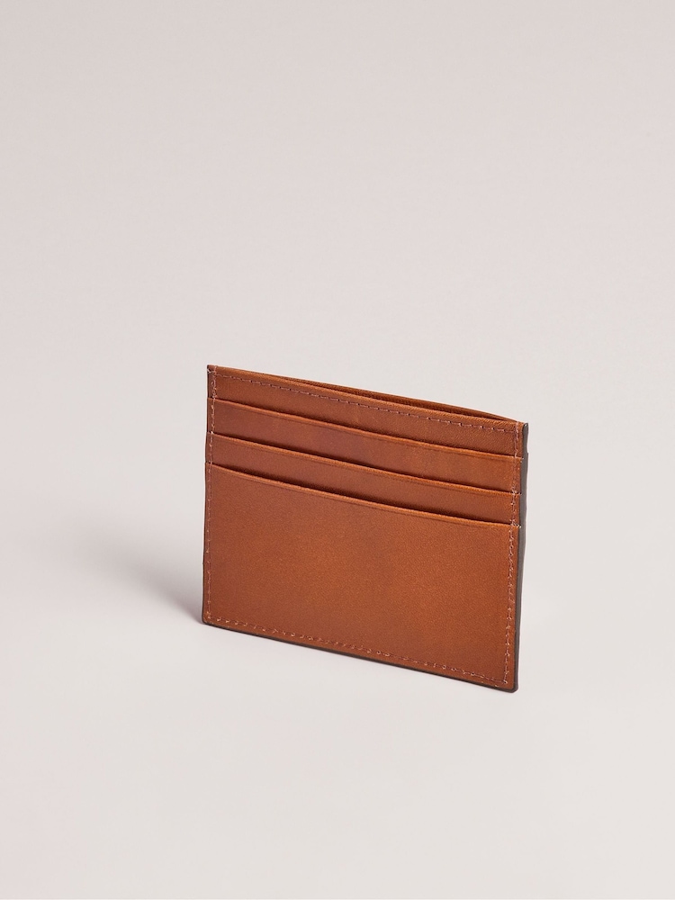 Ted Baker Brown Raffle Embossed Corner Leather Card Holder - Image 2 of 3