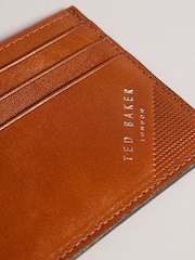 Ted Baker Brown Raffle Embossed Corner Leather Card Holder - Image 3 of 3