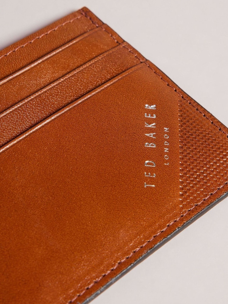 Ted Baker Brown Raffle Embossed Corner Leather Card Holder - Image 3 of 3
