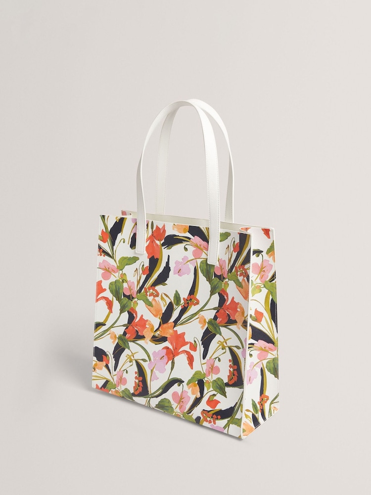 Ted Baker Cream Flowela Floral Printed Medium Icon Bag - Image 4 of 5