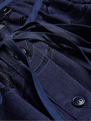 Ted Baker Blue Bacina Lace Puff Sleeve Blouse - Image 7 of 9