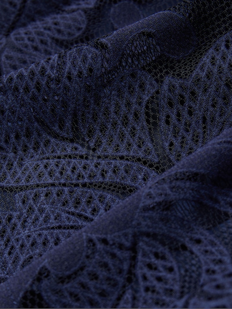 Ted Baker Blue Bacina Lace Puff Sleeve Blouse - Image 9 of 9