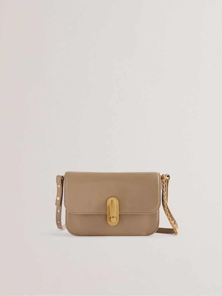 Ted Baker Brown Kkaysa Polished Small Leather Cross-Body Bag - Image 1 of 5