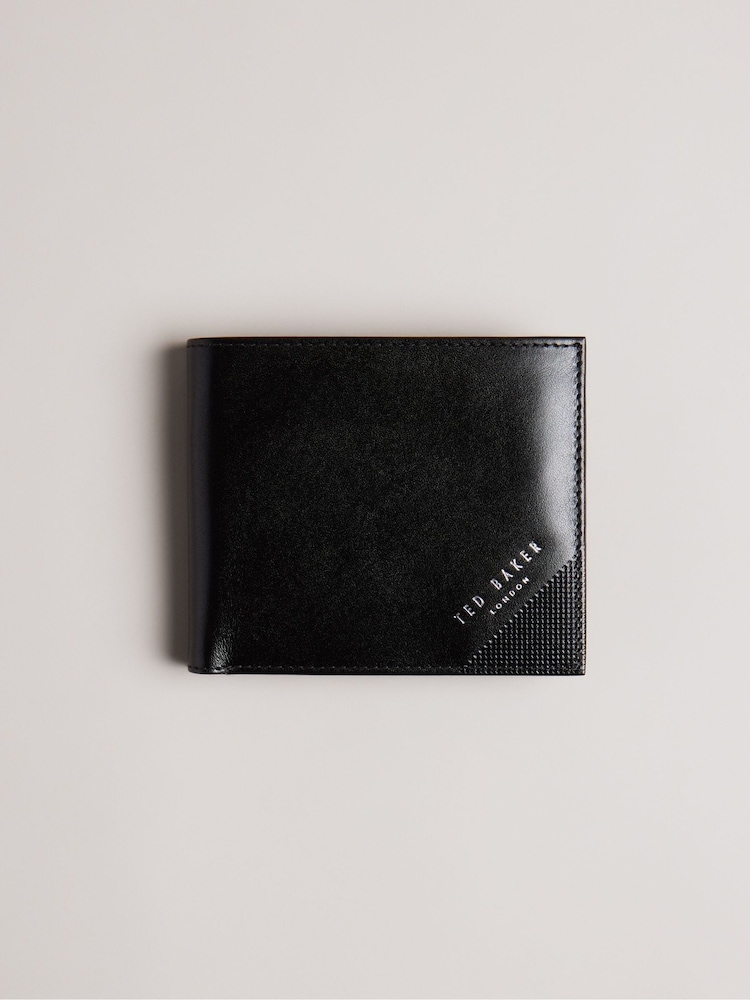 Ted Baker Black Prugs Embossed Corner Leather Bifold Wallet - Image 1 of 4