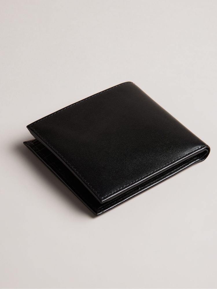 Ted Baker Black Prugs Embossed Corner Leather Bifold Wallet - Image 2 of 4