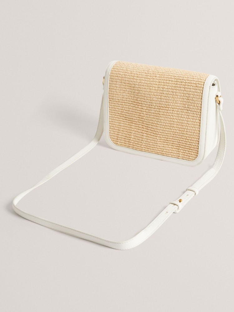 Ted Baker Kkassie Twist Lock Detail Small Raffia Cross-Body Bag - Image 3 of 4