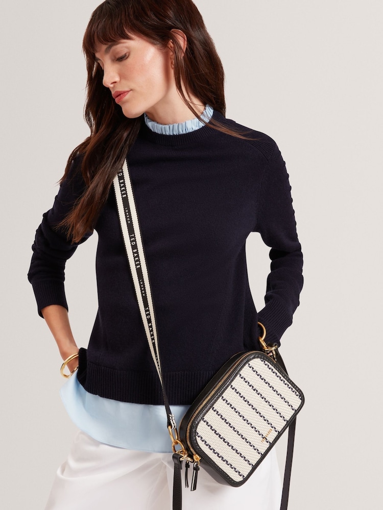 Ted Baker Navy Rivea-Woven Webbing Camera Bag - Image 7 of 8