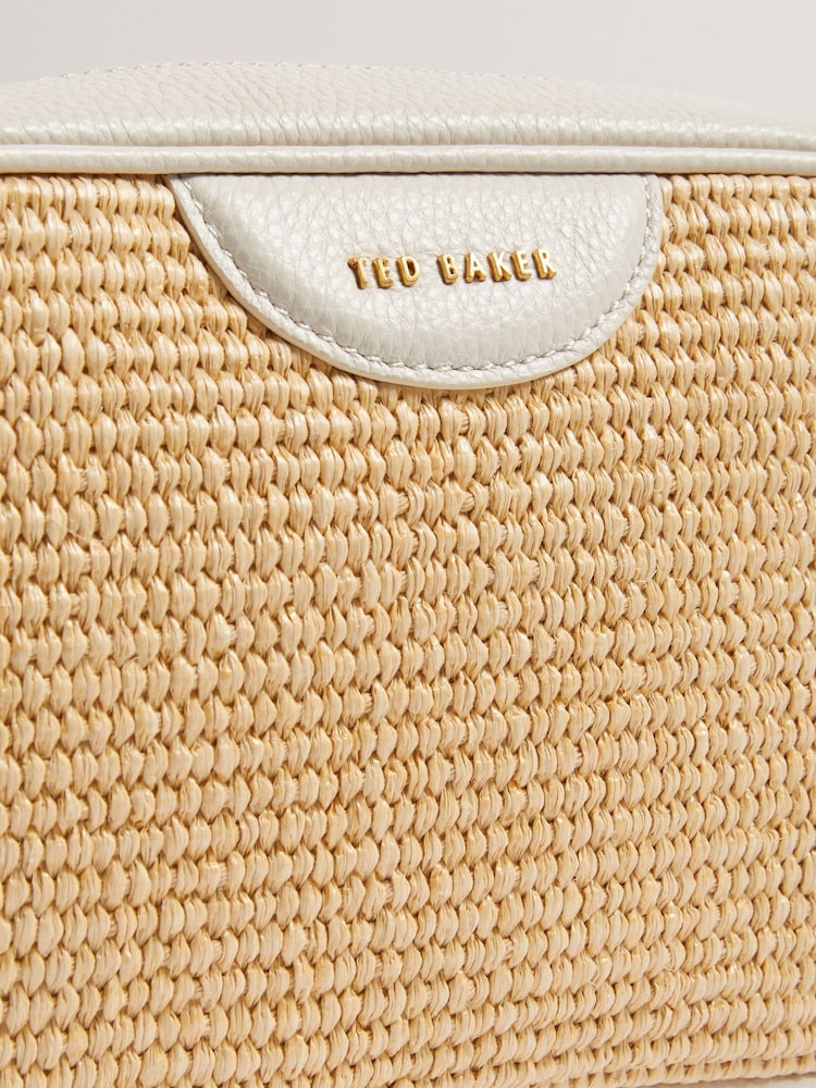 Ted Baker White Bardas Webbing Faux Raffia Camera Cross-Body Bag - Image 2 of 4