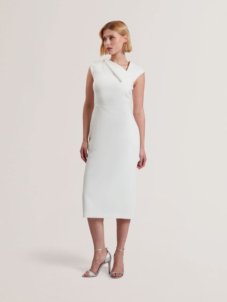 فستان متوسط الطول بياقة مطوية غير متماثلة Bayree من Ted Baker - صورة 1 من 5 فستان متوسط الطول بياقة مطوية غير متماثلة Bayree من Ted Baker - صورة 1 من 5