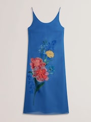 Ted Baker Blue Fayda-Organza Scoop Neck Midi Dress - Image 4 of 5