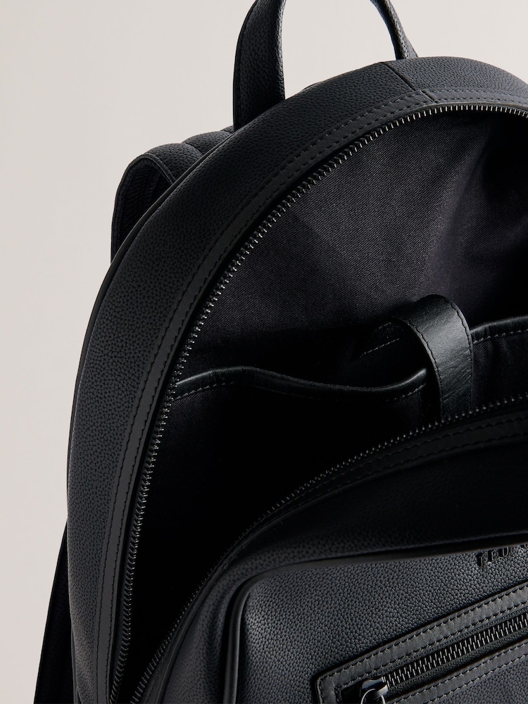 Ted Baker Black Lansen Leather Backpack - Image 4 of 4
