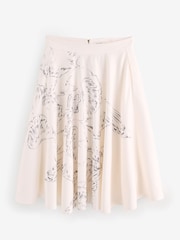 Ted Baker White Laguuna-Printed Ottoman Midi Skirt - Image 1 of 4