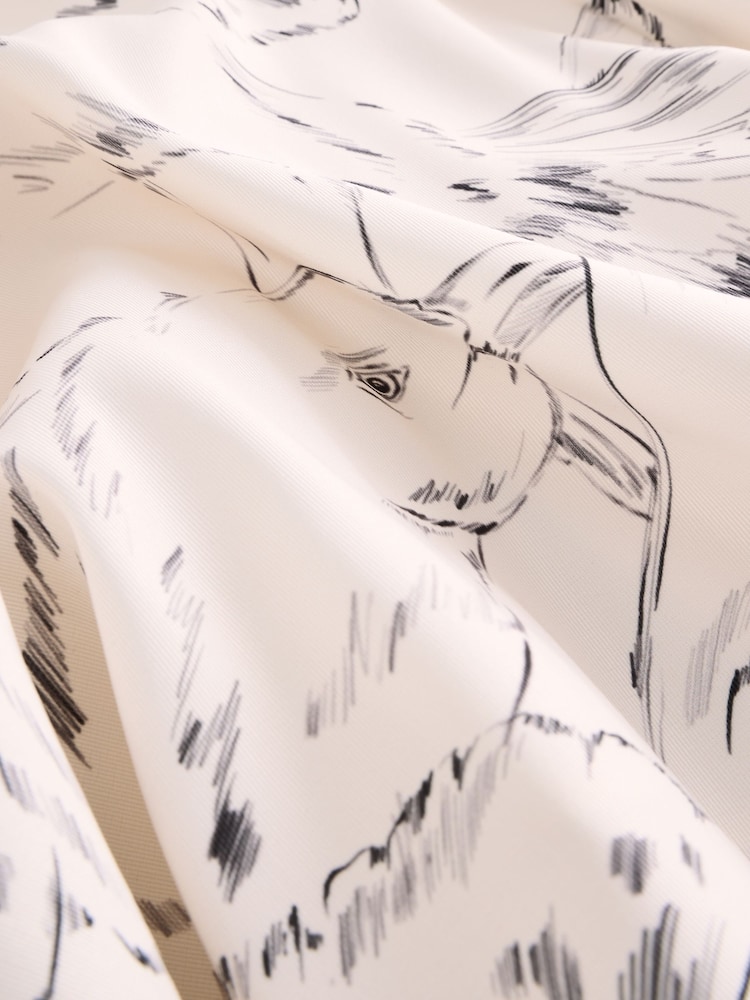 Ted Baker White Laguuna-Printed Ottoman Midi Skirt - Image 3 of 4