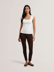 Ted Baker White Binkkii Square Neck Knit Top - Image 2 of 6