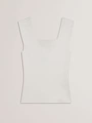 Ted Baker White Binkkii Square Neck Knit Top - Image 5 of 6