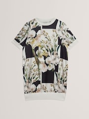 Ted Baker White Roneea Printed Woven Front Boxy Dress - Image 5 of 5