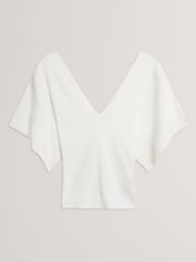 Ted Baker White Reginah V-Neck Knitted Top - Image 5 of 6