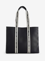 Ted Baker Black Georjey Branded Webbing Canvas Tote Bag - Image 1 of 7