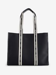 Ted Baker Black Georjey Branded Webbing Canvas Tote Bag - Image 2 of 7