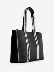 Ted Baker Black Georjey Branded Webbing Canvas Tote Bag - Image 3 of 7