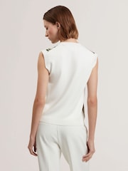 Ted Baker White Liilea-Printed Woven Front Tank Top - Image 2 of 6