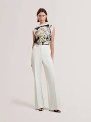 Ted Baker White Liilea-Printed Woven Front Tank Top - Image 3 of 6