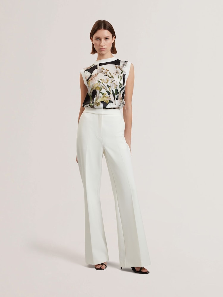 Ted Baker White Liilea-Printed Woven Front Tank Top - Image 3 of 6