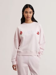Ted Baker Pink Stiila Branded 100% Cotton Sweatshirt - Image 1 of 6