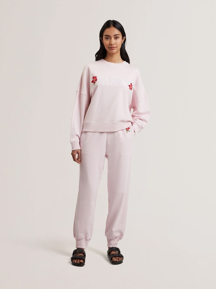 Ted Baker Pink Stiila Branded 100% Cotton Sweatshirt - Image 2 of 6