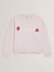 Ted Baker Pink Stiila Branded 100% Cotton Sweatshirt - Image 3 of 6