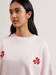 Ted Baker Pink Stiila Branded 100% Cotton Sweatshirt - Image 4 of 6
