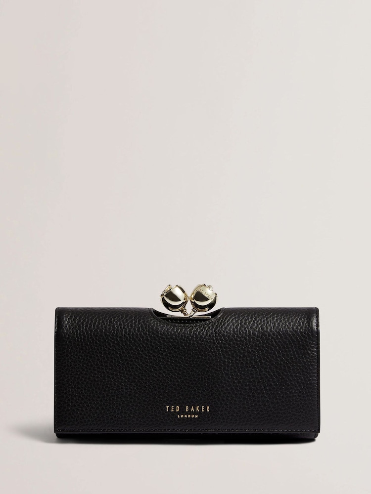 Ted Baker Black Large Roosali Rose Detail Leather Bobble Purse - Image 1 of 4