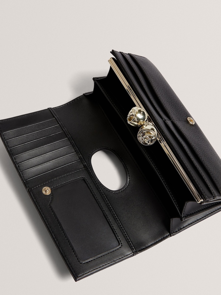 Ted Baker Black Large Roosali Rose Detail Leather Bobble Purse - Image 4 of 4