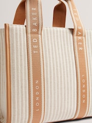 Ted Baker Brown Harllee-Striped Canvas Small Webbing Bag - Image 2 of 3