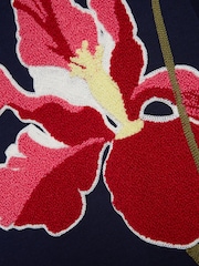 Ted Baker Blue Sanderr Graphic 100% Cotton Sweater - Image 7 of 8