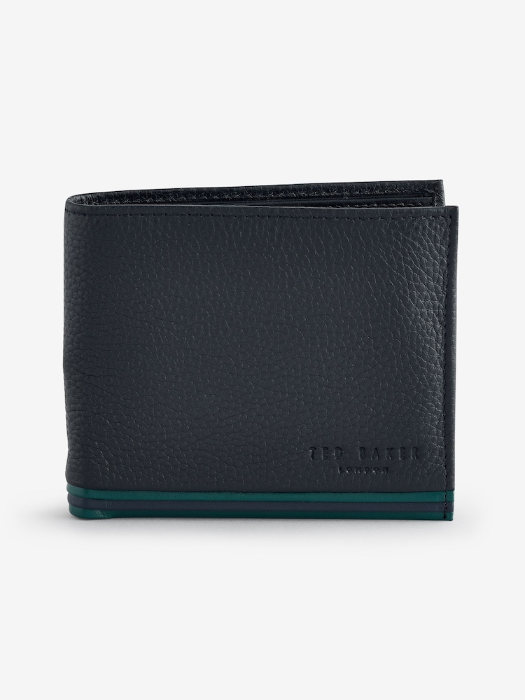 Ted Baker Black Grantts Stripe Leather Wallet - Image 1 of 5