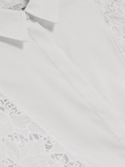 Ted Baker White Oversized Lethia-Contrast Bib Shirt - Image 4 of 4