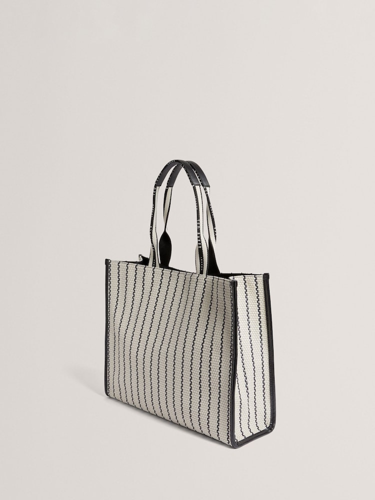 Ted Baker White Riveren-Woven Webbing Large Shopper Bag - Image 3 of 4