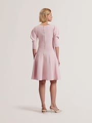 Ted Baker Pink Jescka Sculptured Knit Skater Dress - Image 2 of 5