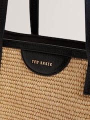 Ted Baker Black Barni-Faux Raffia Large Shopper Bag - Image 2 of 4