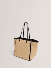 Ted Baker Black Barni-Faux Raffia Large Shopper Bag - Image 3 of 4