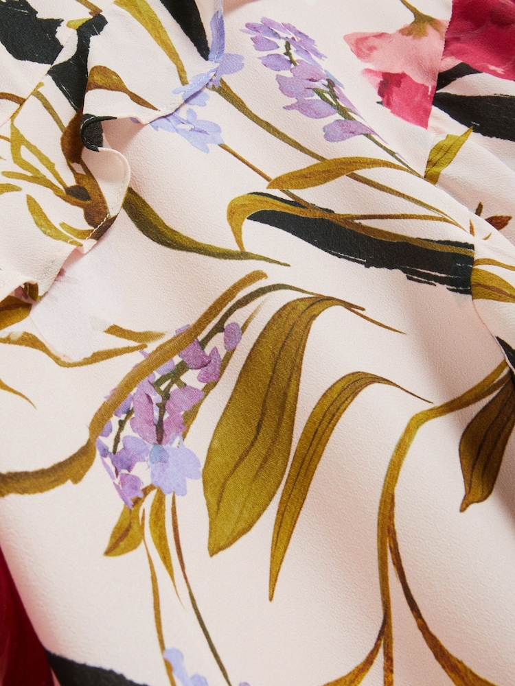 Ted Baker Mini Issiia Frill Detail Dress with Angel Sleeve - Image 2 of 5