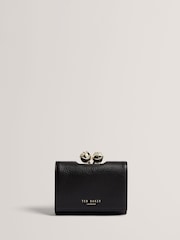 Ted Baker Black Small Roosa Rose Detail Leather Bobble Purse - Image 1 of 4