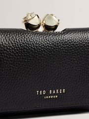 Ted Baker Black Small Roosa Rose Detail Leather Bobble Purse - Image 2 of 4