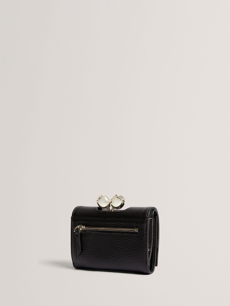 Ted Baker Black Small Roosa Rose Detail Leather Bobble Purse - Image 3 of 4