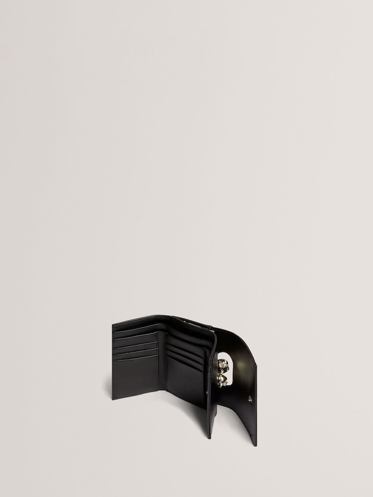 Ted Baker Black Small Roosa Rose Detail Leather Bobble Purse - Image 4 of 4